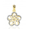 Pendentif deux ors 18 carats et zirconiums "fleur"