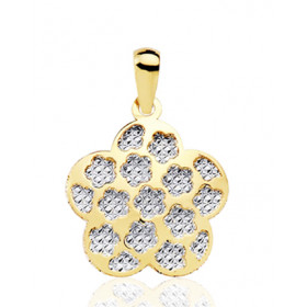 Pendentif deux ors 18 carats "fleur"