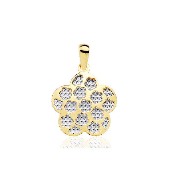 Pendentif deux ors 18 carats "fleur"