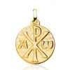 Pendentif "Chrisme martelé" or jaune 18 carats