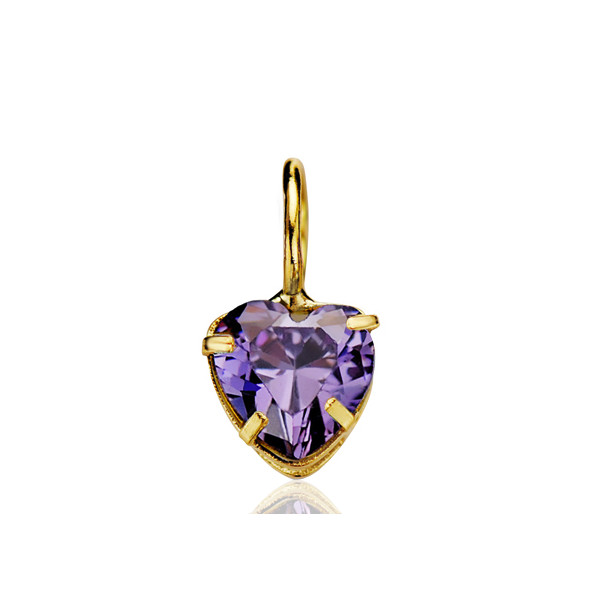 Pendentif or jaune 18 carats "améthyste cœur"