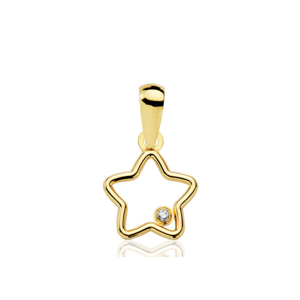 Pendentif en or jaune 18 carats et zirconium "étoile"