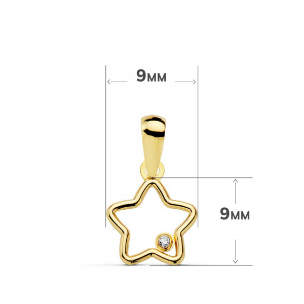 Pendentif en or jaune 18 carats et zirconium "étoile"