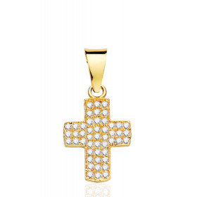 Pendentif croix en or 18 carats et zirconiums