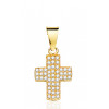 Pendentif croix en or 18 carats et zirconiums