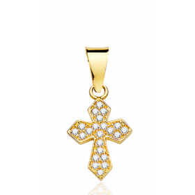 Pendentif croix en or 18 carats et zirconiums