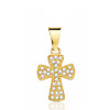 Pendentif croix en or 18 carats et zirconiums