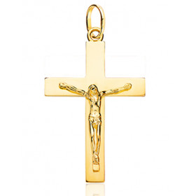 Pendentif croix et Christ en or jaune 18 carats