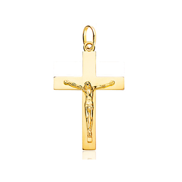 Pendentif croix et Christ en or jaune 18 carats