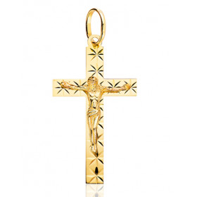 Pendentif croix et Christ en or jaune 18 carats