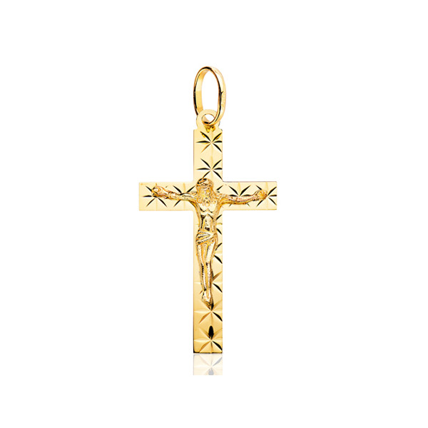 Pendentif croix et Christ en or jaune 18 carats