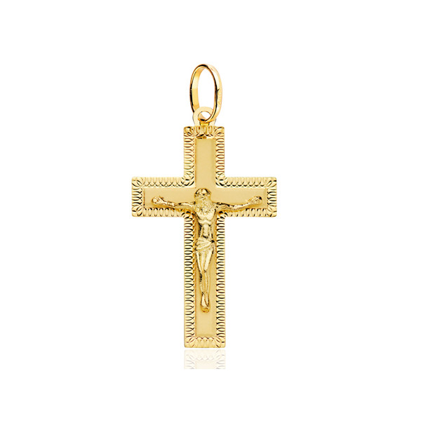 Pendentif croix et Christ en or jaune 18 carats