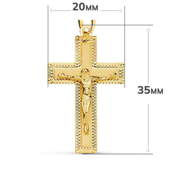 Pendentif croix et Christ en or jaune 18 carats