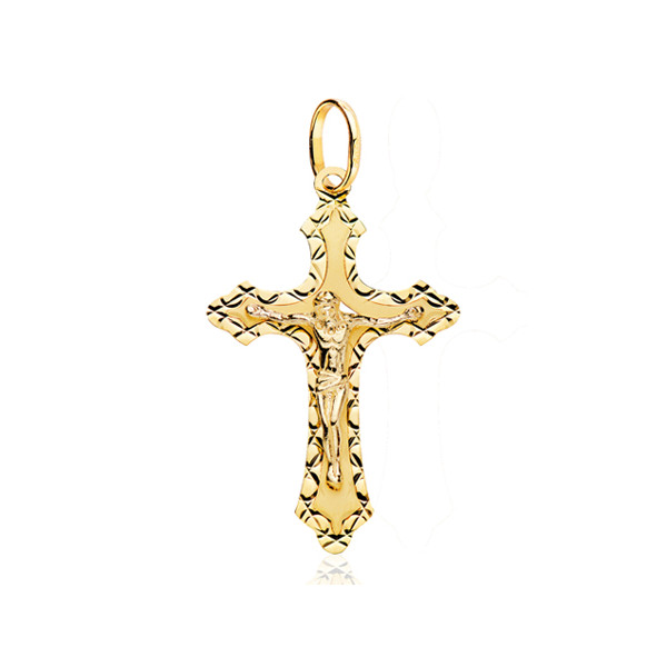 Pendentif croix et Christ en or jaune 18 carats