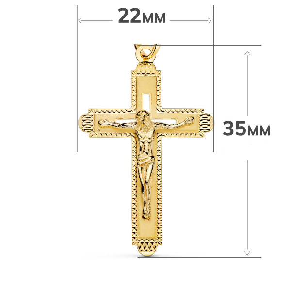 Pendentif croix et Christ en or jaune 18 carats