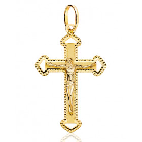 Pendentif croix et Christ en or jaune 18 carats