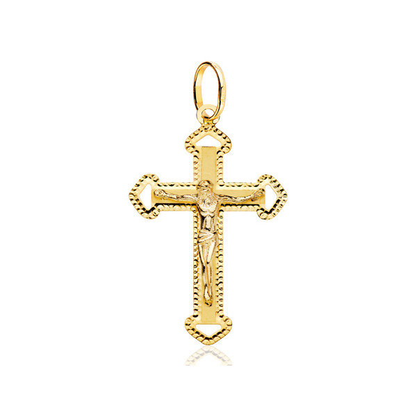 Pendentif croix et Christ en or jaune 18 carats