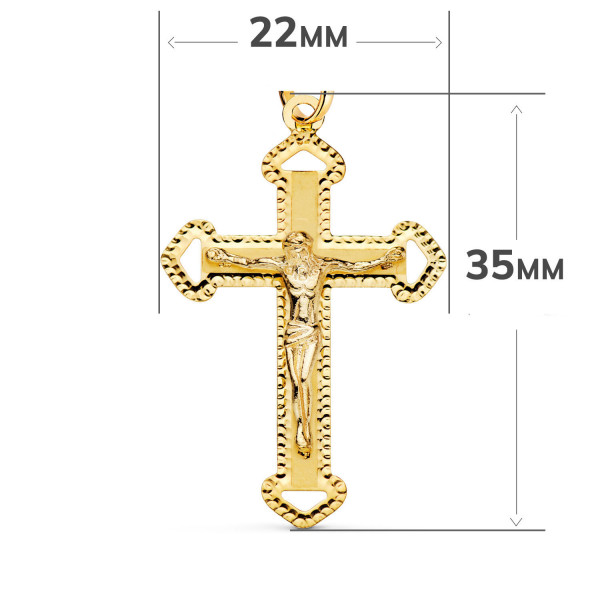 Pendentif croix et Christ en or jaune 18 carats