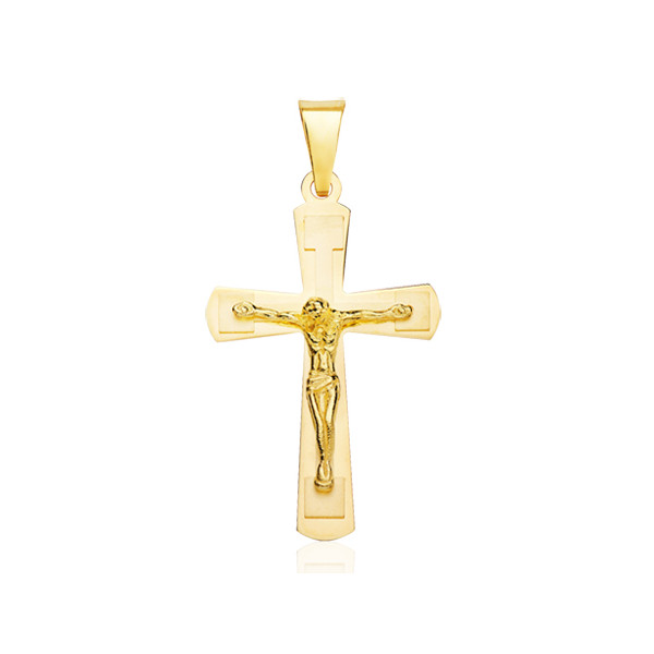 Pendentif croix et Christ en or jaune 18 carats