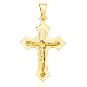 Pendentif croix et Christ en or jaune 18 carats