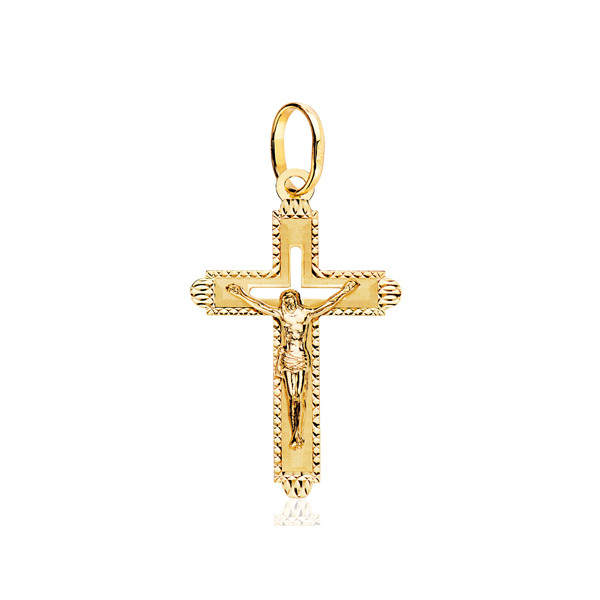 Pendentif croix et Christ en or jaune 18 carats