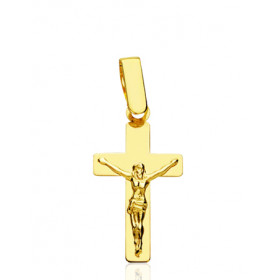 Pendentif croix et Christ en or jaune 18 carats