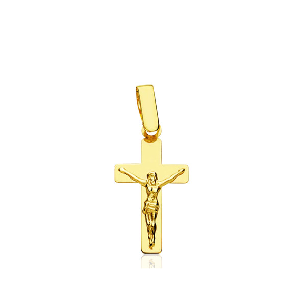 Pendentif croix et Christ en or jaune 18 carats