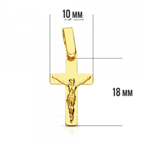 Pendentif croix et Christ en or jaune 18 carats