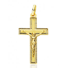 Pendentif croix et Christ en or 18 carats