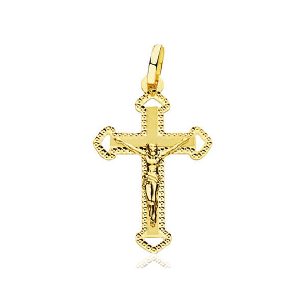 Pendentif croix et Christ en or jaune 18 carats