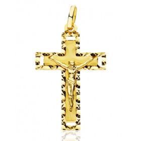 Pendentif croix et Christ en or jaune 18 carats