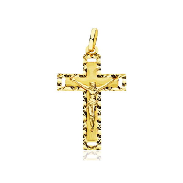 Pendentif croix et Christ en or jaune 18 carats