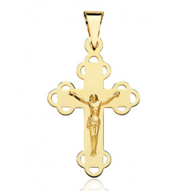 Pendentif croix et Christ en or jaune 18 carats