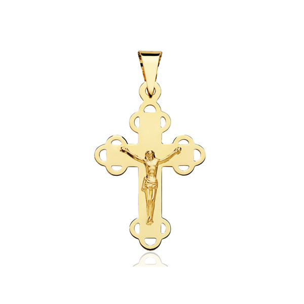 Pendentif croix et Christ en or jaune 18 carats