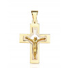 Pendentif croix et Christ deux ors 18 carats