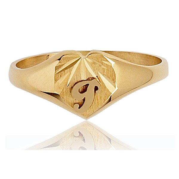 Chevaliere en or 750/1000 cœur personnalisable pour femme