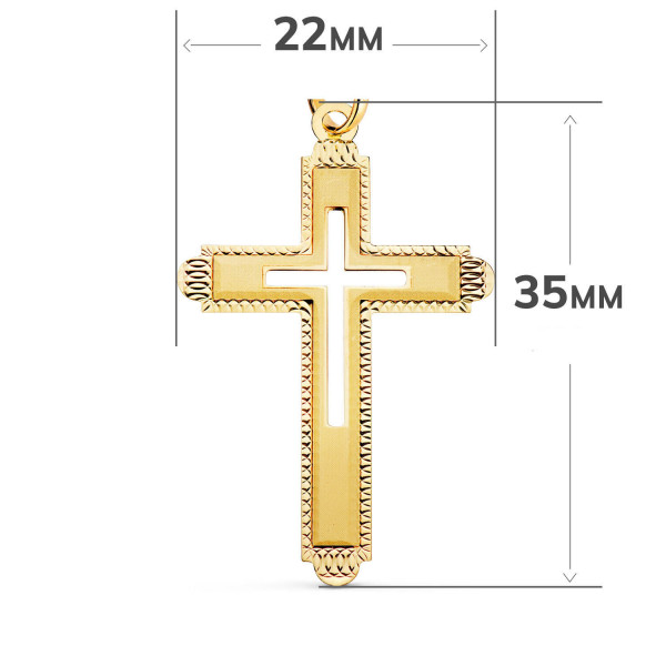 Pendentif croix en or jaune 18 carats