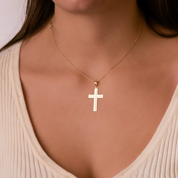 Pendentif croix en or jaune 18 carats