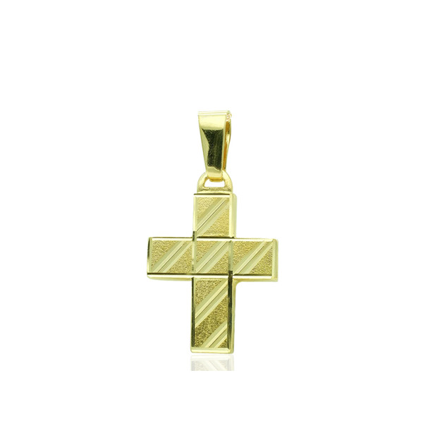 Pendentif croix  or jaune 18 carats