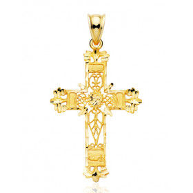 Pendentif croix  or jaune 18 carats