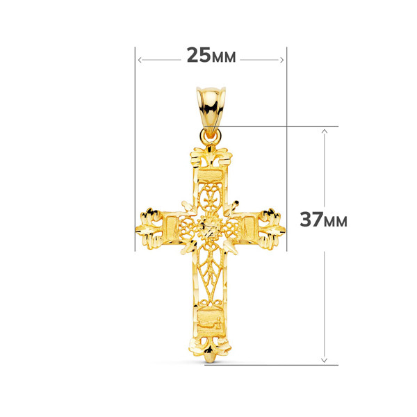 Pendentif croix  or jaune 18 carats