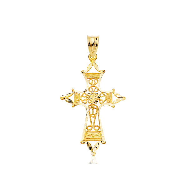 Pendentif croix  or jaune 18 carats