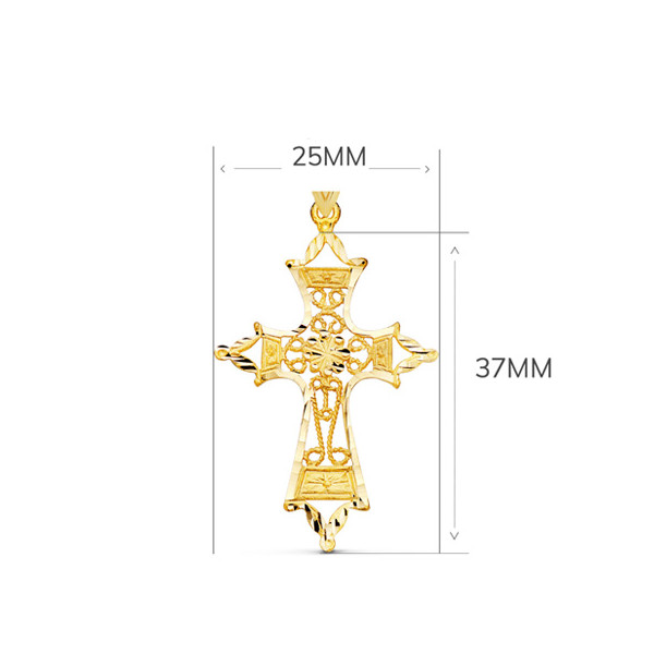 Pendentif croix  or jaune 18 carats