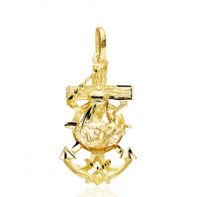 Pendentif or jaune 18 carats croix marine