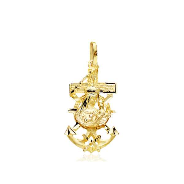 Pendentif or jaune 18 carats croix marine