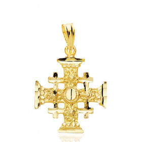 Pendentif or jaune 18 carats croix de Jerusalem