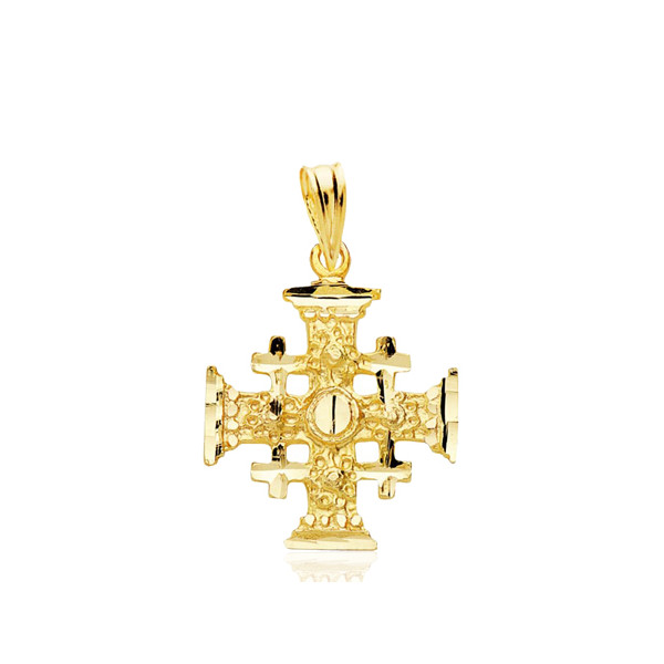 Pendentif or jaune 18 carats croix de Jerusalem