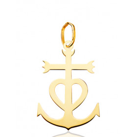 Pendentif or jaune 18 carats croix Camarguaise