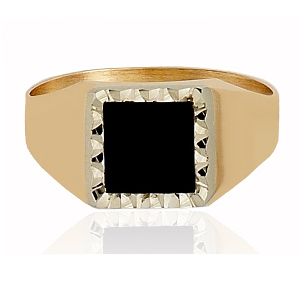 Chevalière or 18 carats et onyx pour femme