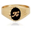 Chevalière or 18 carats et onyx personnalisable pour femme
